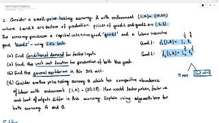 Solving for Walrasian Equilibrium for a 2x2 Production Economy [upl. by Colombi]