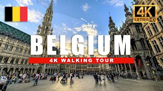 🇧🇪 Belgium Walking Tour  Antwerp and Brussels City Walk 4K HDR 60fps [upl. by Rodina402]