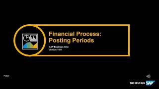 SAP Business One Version 100  Financial  Posting Periods Training [upl. by Woods991]