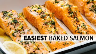 BAKED SALMON  easy nofail recipe with lemon garlic butter [upl. by Elsa]