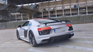 Audi R8 V10 Plus Akrapovic  Exhaust Sound Acceleration [upl. by Miran]