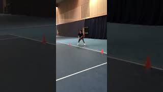 Trying different movement tennis drills tennis [upl. by Ahsiki]