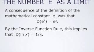 The Number e as a Limit [upl. by Danica]