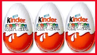 3 huevos sorpresa en español de chocolate Kinder Sorpresa con juguetes de los Pitufos [upl. by Edieh]