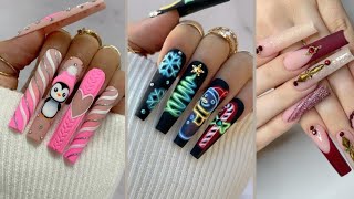 Beautiful multi color new year long nail designs ideas [upl. by Notsirhc]