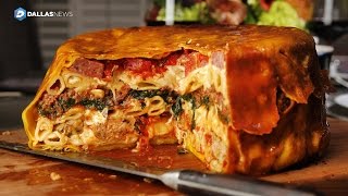 Chef Julian Barsotti constructs a saucy meaty 21layer timpano [upl. by Humfrid]