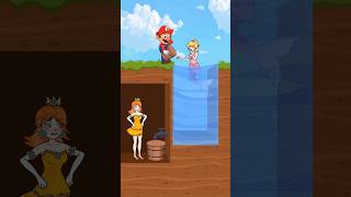 Greedy Daisy vs Mario amp Mermaid Peach The Fight for Water [upl. by Ainekahs332]