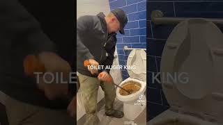 Toilet Auger king back at it cloggeddrain clogged gross plumbingapprentice cloggedtoilet [upl. by Lusty]