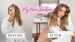 MY HAIR CARE ROUTINE  Toning My Blonde Hair with EverPure Purple Blowout amp Signature Waves [upl. by Sass]