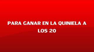 METODO DE APUESTA A LOS 20 PARA GANAR A LA QUINIELA [upl. by Aidaas]