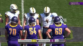 Football  Minnesota State Mankato VS ConcordiaSt Paul  15th September 2018 [upl. by Nohsar]