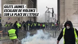 Gilets jaunes  escalade de violence sur la place de lEtoile [upl. by Adirem]