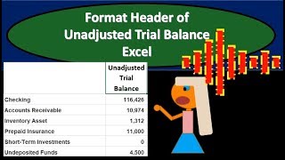 Format Header of Unadjusted Trial Balance Excel [upl. by Malha]