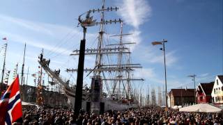 Shanty seamans working song from Statsraad Lehmkuhl in the Tall ships races in Stavanger [upl. by Nobie]