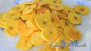 Fried Plantain Chips Recipes  Recipes By Chef Ricardo [upl. by Jac200]