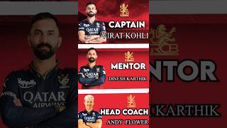 Rcb ke captain mentor aur head coach kaun haishortsshortvideorcbcricket [upl. by Otreblif]