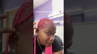 How To Sleek Dramatic Edges💖Pink Color Braids Tutorials  Stitches Braids Ftulahair shorts [upl. by Lucienne]