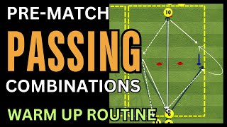 Football PASSING Combination Drill  Pre Match Warm Up Routine  Soccer session U8 U9 U10 U11 U12 [upl. by Asiak]