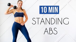 10 MIN STANDING ABS WORKOUT with weights [upl. by Fortier]