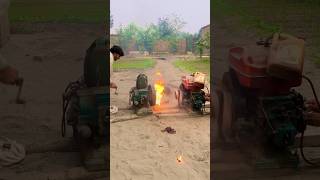 Two Diesel engine start with one man 👨 helping with fire 🔥 unitedstates unitedkingdom short [upl. by Ilka]