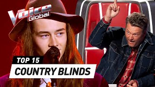 COUNTRY Blind Auditions that make The Voice CHAIRS spin like crazy [upl. by Notlehs]