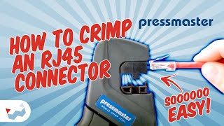 How to Crimp RJ45 Connectors with Pressmaster Crimpers [upl. by Schroeder621]