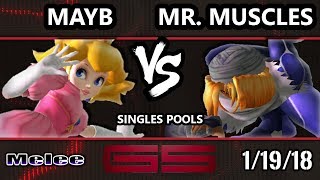 GENESIS 5 SSBM  Mayb Peach VS Mr Muscles Sheik  Smash Melee Singles [upl. by Enrika]