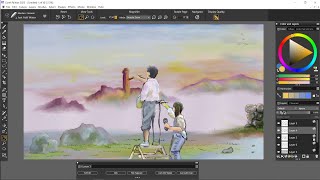 Corel Painter 2023  Painting the painter who paints a landscape [upl. by Niessuh]