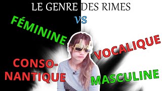 POÉSIE  différencier le GENRE des rimes  féminine masculine [upl. by Inalak]