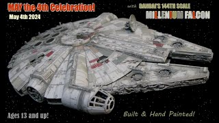 Bandais 144th Scale MILLENIUM FALCON Star Wars Model Kit  Built amp Hand Painted [upl. by Lavena]