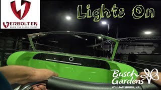 “Verbolten” On Ride LIGHTS ON POV Busch Gardens Williamsburg 🚘🌲 [upl. by Cestar]