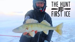 The Hunt for First Ice Fishing Walleye [upl. by Otrebron]