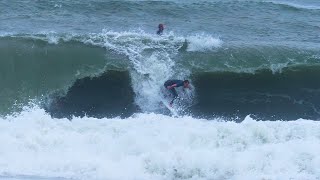 CRAZY HEAVY Surf BEFORE Beach CLOSED  RAW Video [upl. by Eicaj]