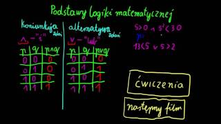 Podstawy Logiki Matematycznej cz 2  koniunkcja zdań i alternatywa zdań [upl. by Bella]