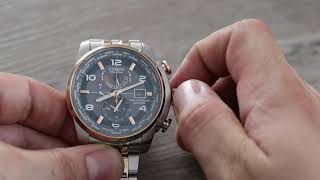 How to SET the time on Citizen EcoDrive Calibre H820 SETTING instructions H820S087228 [upl. by Chandos511]