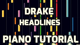 Piano Tutorial  Drake  Headlines [upl. by Eikcim]