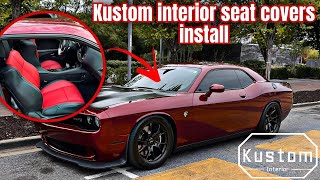 2015 Dodge Challenger kustominterior Custom Leather Seat Covers Installation ShunsTV [upl. by Lockhart]