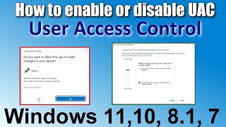 ✅Disable User Account Control Windows 11 10 81 7 \ Disable UAC Windows 10 Prompt\Simply amp Easily [upl. by Yroc]