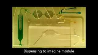 ALine Inc Demonstration Microfluidic metering mixing debubbling and dispensing M2D2 [upl. by Lavelle]