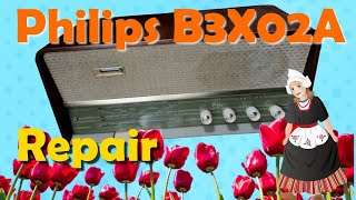 Philips B3X02A AM FM Radio Repair  1961 [upl. by Ameline746]