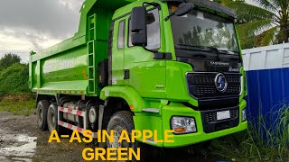 APPLE GREEN DUMP TRUCK BY SHACMAN H3000S 20CUBIC UTYPE [upl. by Arateehc]