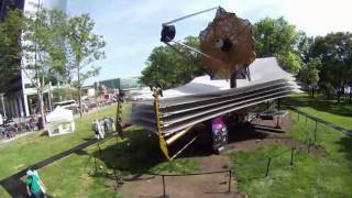 The James Webb Space Telescope FullScale Model in Battery Park  timelapse [upl. by Nnylaf599]