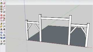 Drawing a Timber Frame in SketchUp Part 3 [upl. by Nnywg]