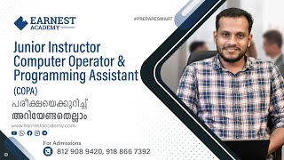 JI COPA  JUNIOR INSTRUCTOR COMPUTER OPERATOR amp PROGRAMMING ASSISTANT  KERALA PSC  OVERVEIW [upl. by Coplin658]