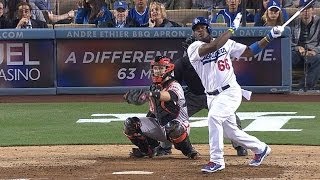 Puig takes pitch launches homer gets heated [upl. by Henning]