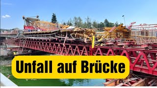 Der UnglücksKran liegt umgestürzt auf einer Baustelle an der Bleilochtalsperre  Thüringen [upl. by Anstice]