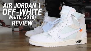 OFF WHITE AIR JORDAN 1 WHITE 2018 REVIEW [upl. by Vanny]