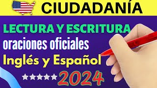 PRUEBA DE LECTURA Y PRUEBA DE ESCRITURA PARA EL EXAMEN DE CIUDADANÍA AMERICANA 2024 [upl. by Johnston]