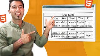 Advance HTML tutorial  How to create a School TimeTable in HTML in Hindi [upl. by Milurd7]