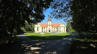 Tarnowski Park Palace Marian Sanctuary Hunting Lodge  Tarnobrzeg Poland [upl. by Kamillah22]